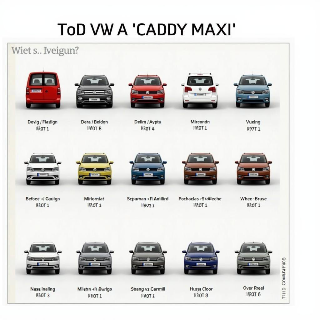 VW Caddy Maxi konfigurator: Tilpasning af farve og design.