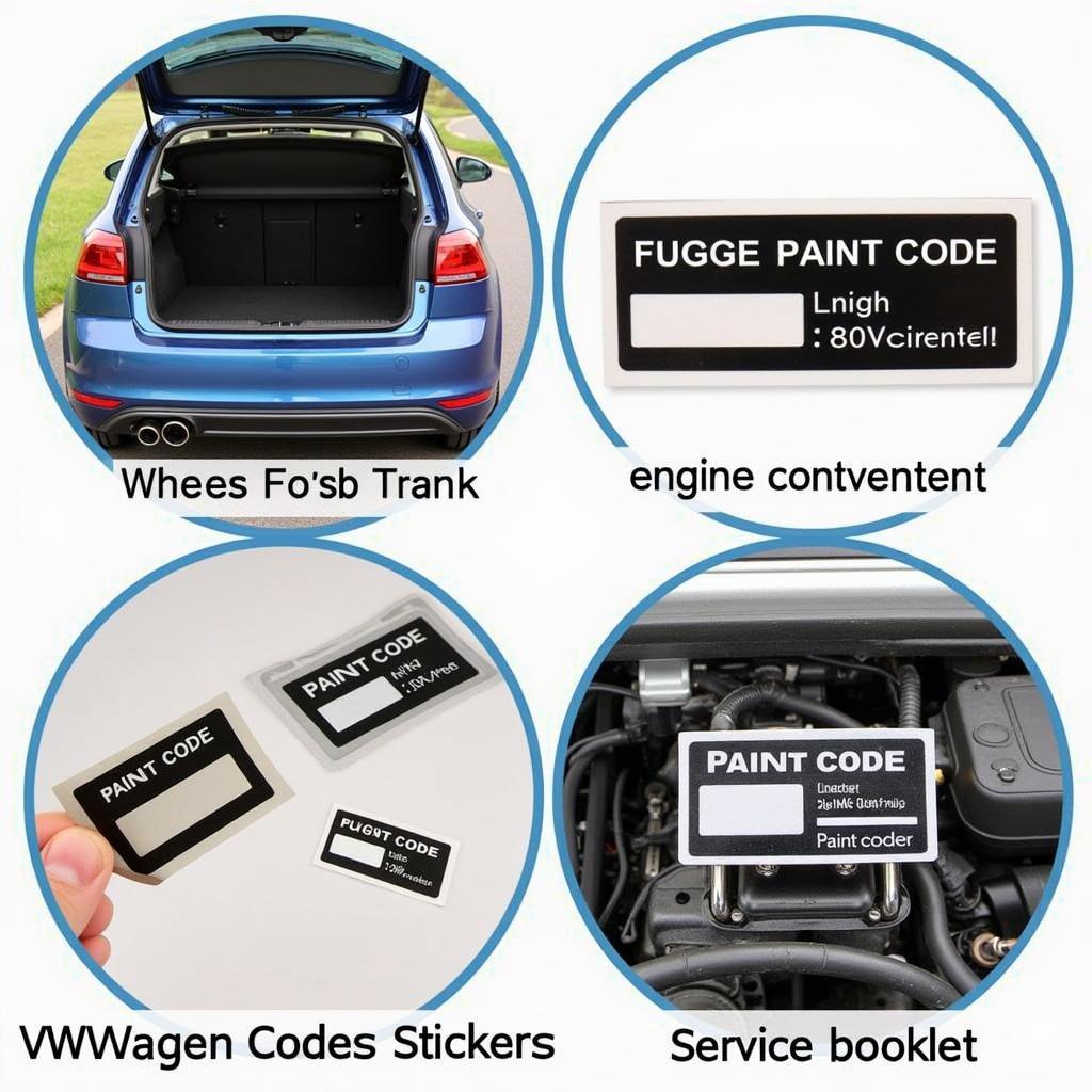 VW Farbcode Aufkleber im Fahrzeug finden