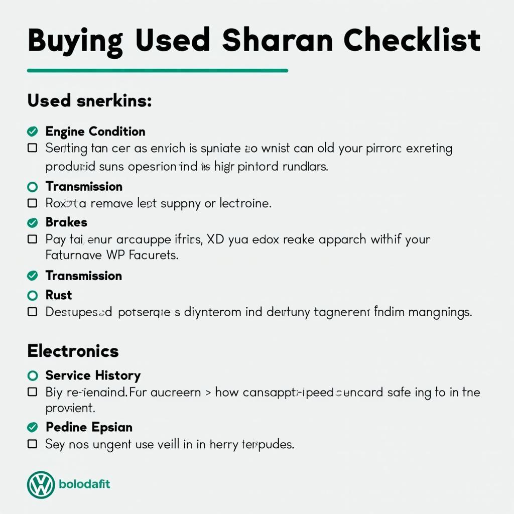 VW Sharan Gebrauchtwagen Checkliste