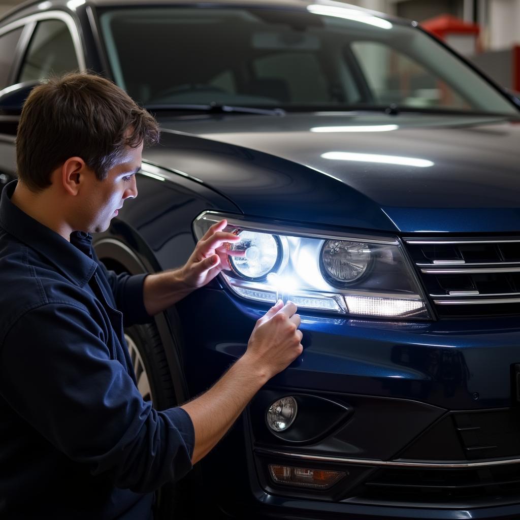 VW Tiguan Licht Wartung: Glühbirnenwechsel