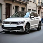 VW Tiguan R-Line in Weiß: Außenansicht