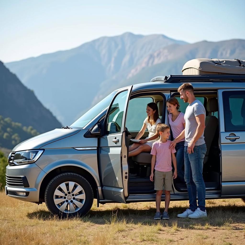 VW Touran mit Allrad: Familie im Urlaub