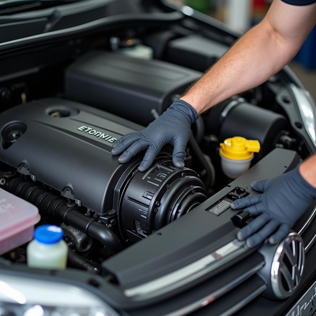 Überprüfung des Motors und Automatikgetriebes beim gebrauchten VW Touran.