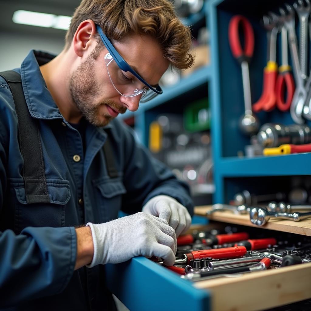 Organized and safe auto repair shop