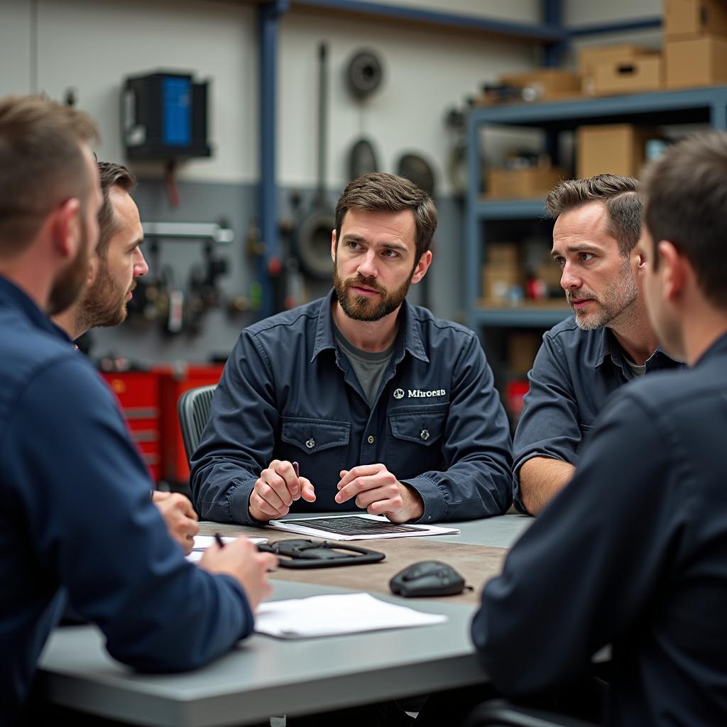 Westfalen Mitte Chapter Treffen: Mechaniker tauschen Erfahrungen aus.