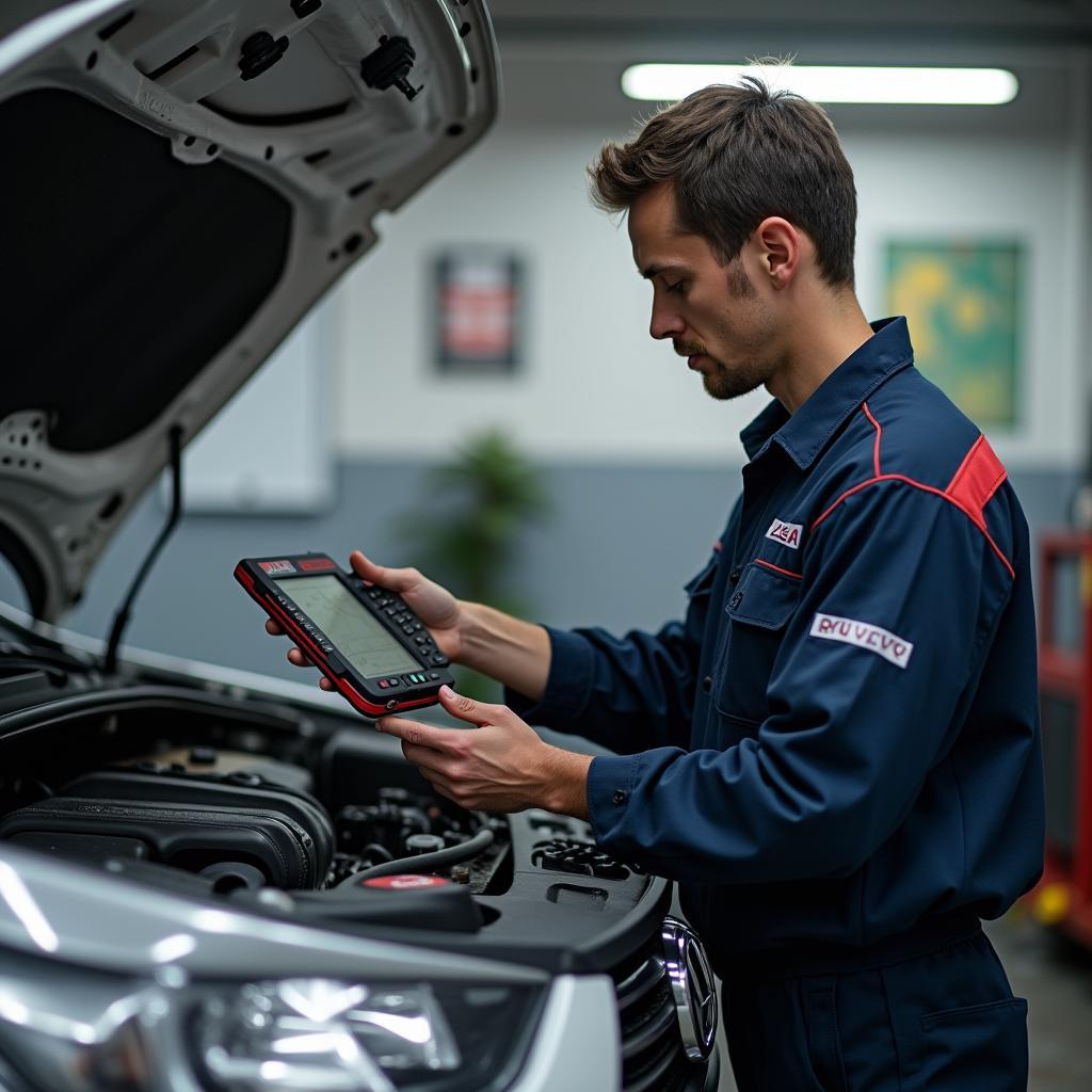 Diagnosegerät in Autowerkstatt in Klausen an der Mosel