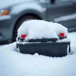 Autobatterie im Winter in Kleinsassen