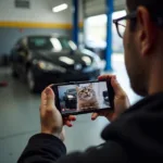 Witzige Katzenvideos während der Autoreparatur ansehen