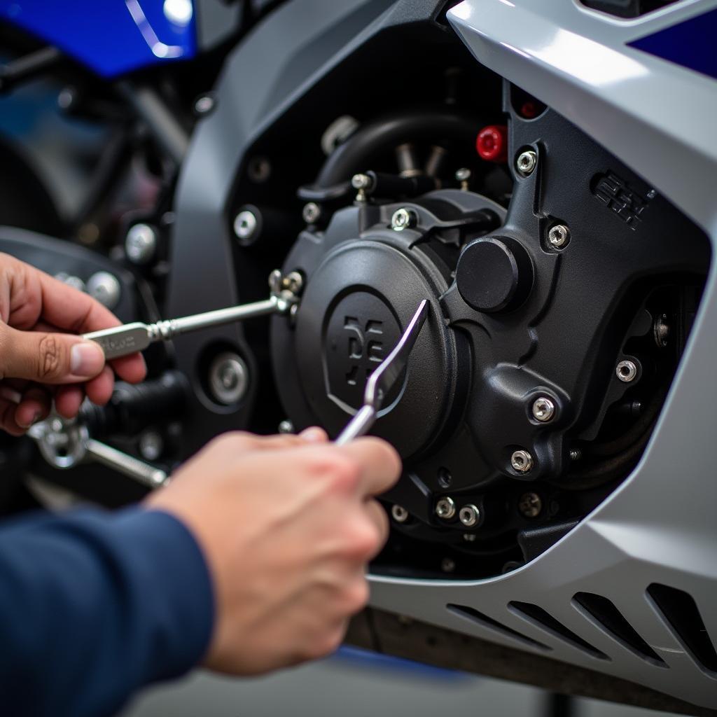 Yamaha YZF R6 RJ15 Motorwartung und Inspektion