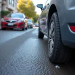 Zerstöchter Reifen durch Vandalismus