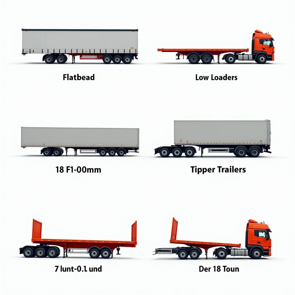Verschiedene Typen von 18 t Anhängern