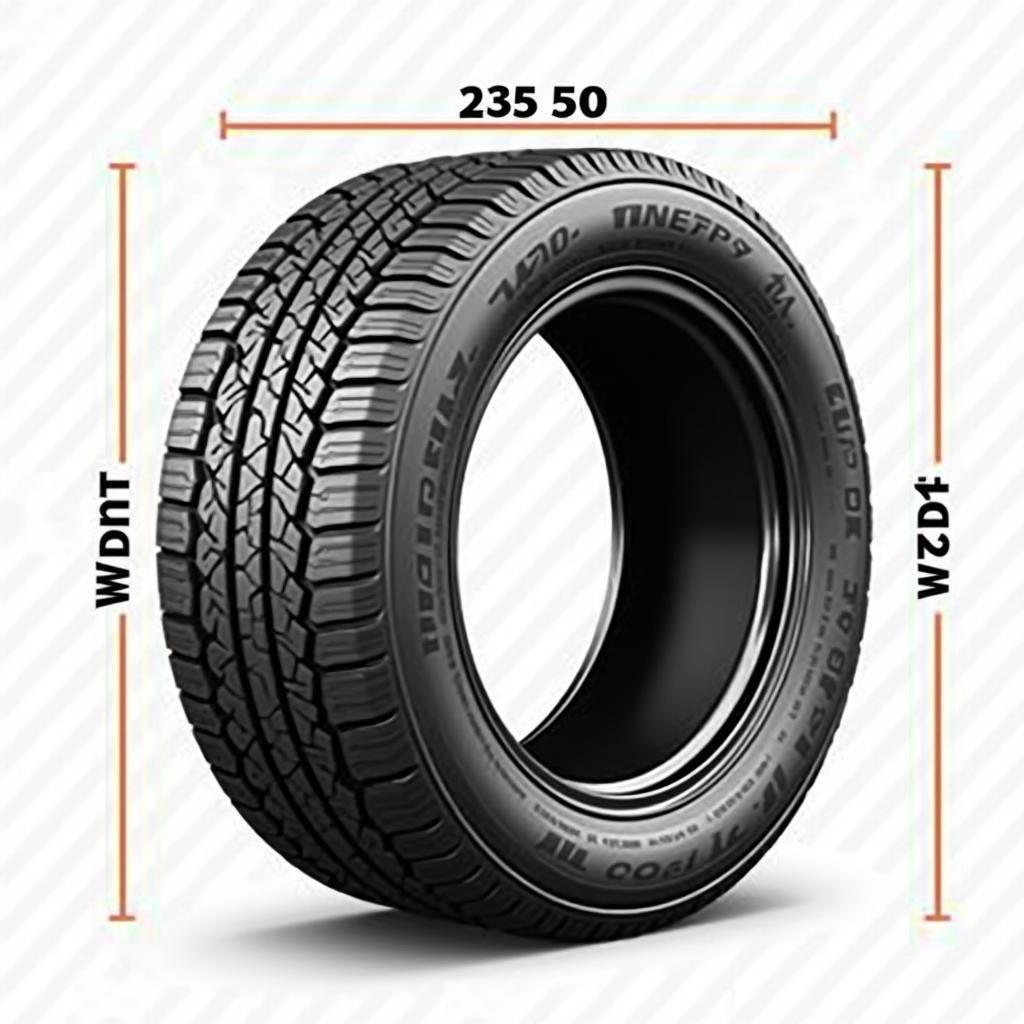 Abmessungen eines 235 50 R20 Ganzjahresreifens