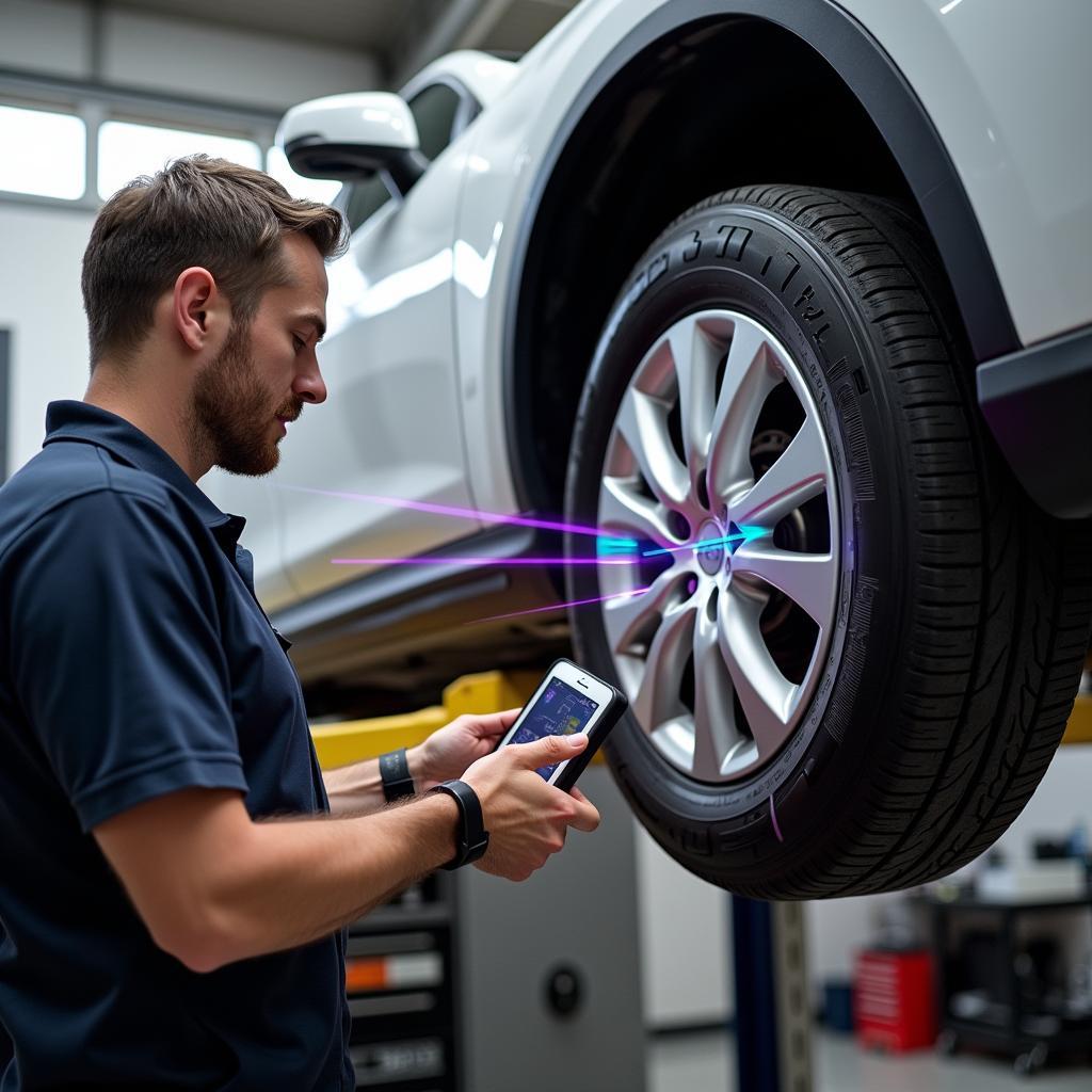 Laser-Achsvermessung in der Werkstatt