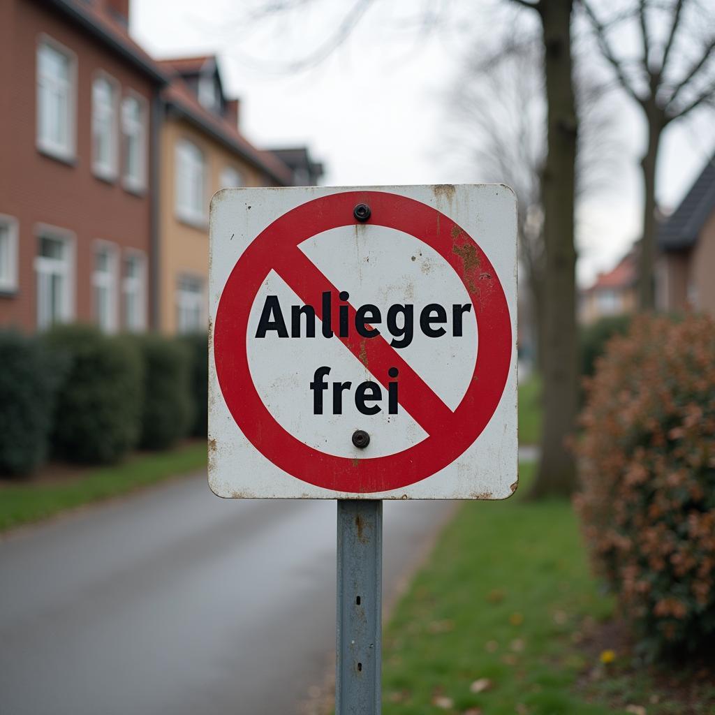 Anliegerstraße Schild Bedeutung