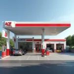 Moderne Aral Tankstelle mit verschiedenen Serviceangeboten.