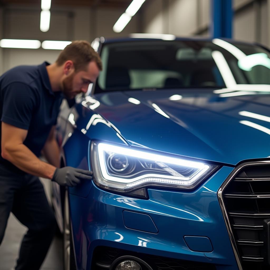 Instalação de faróis de LED no Audi A1