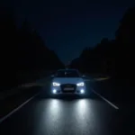 Audi A1 mit LED Scheinwerfern bei Nachtfahrt