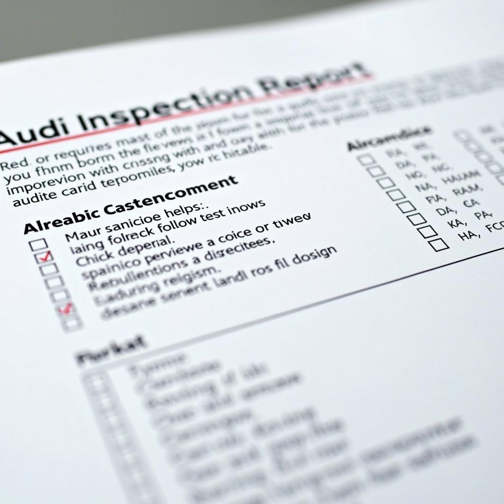 Audi A3 Inspektionsprotokoll: Dokumentation der durchgeführten Prüfungen und Wartungsarbeiten.