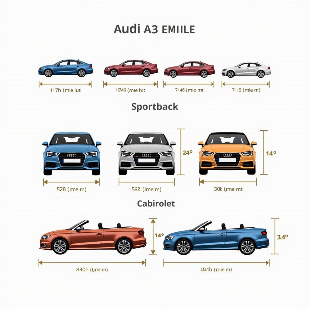 Audi A3 Längenvergleich: Sportback vs. Limousine vs. Cabriolet