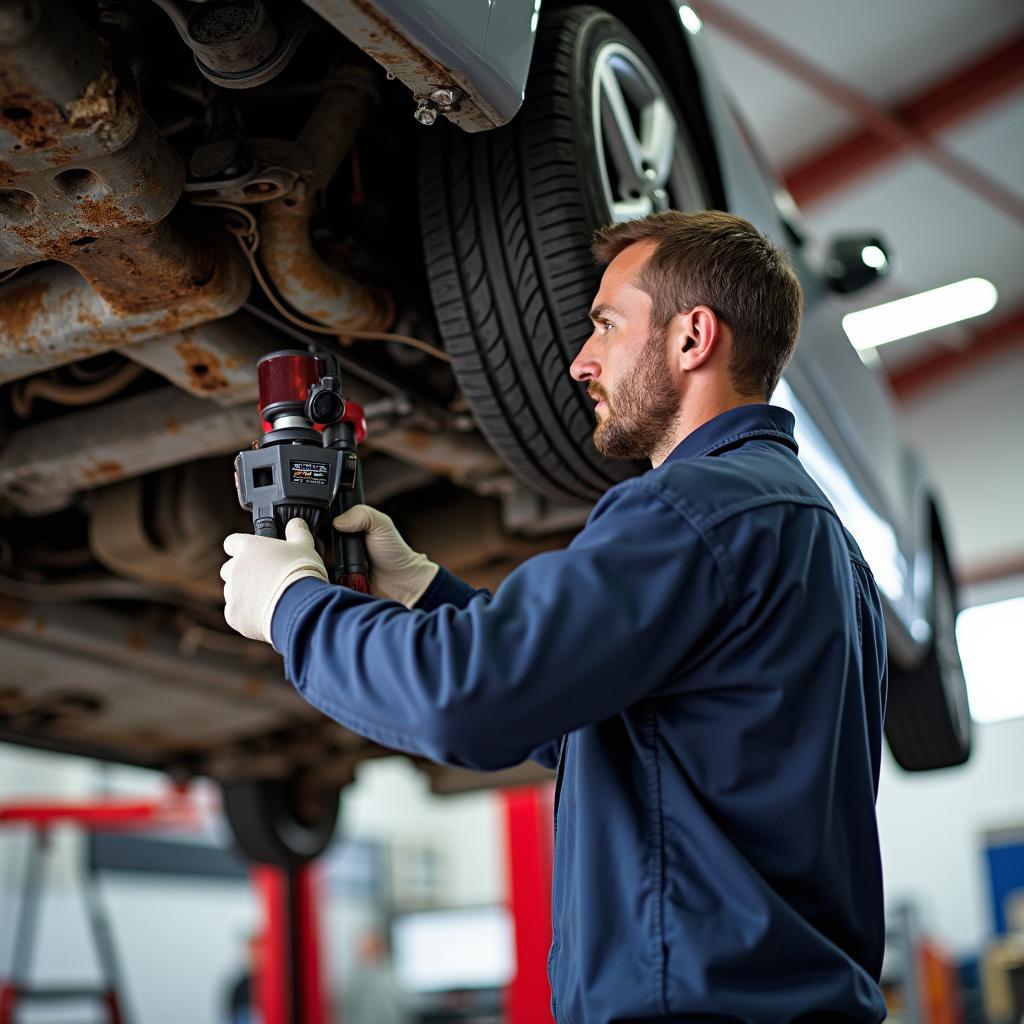 Reparatur des Audi A4 B8 Unterbodens Rostschaden