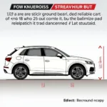 Bodenfreiheit Audi Q5 8R mit Bodykit: Beachten Sie die verringerte Bodenfreiheit