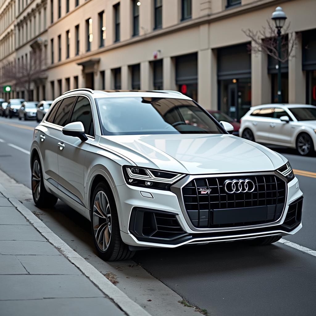 Audi Q7 Parken in der Stadt