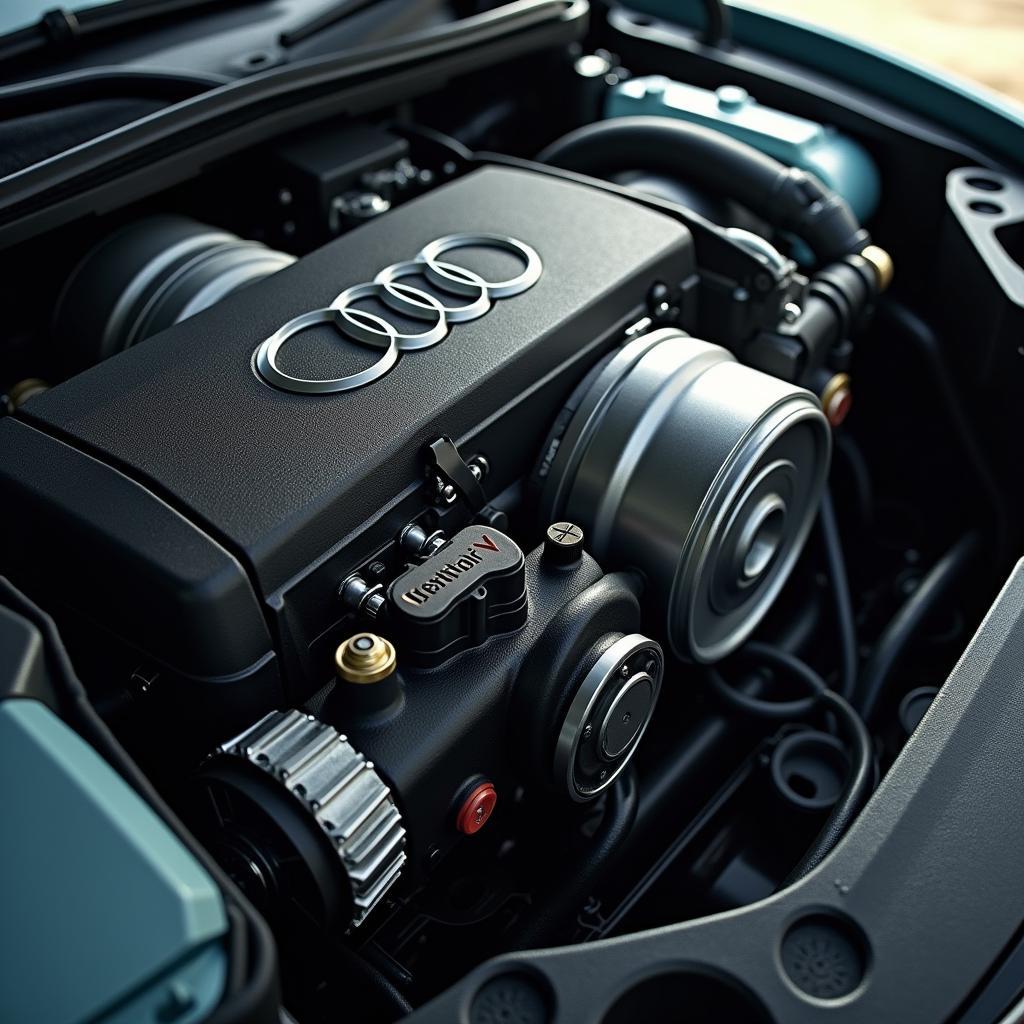 Detailansicht Elektromotor Audi R8 Elektro