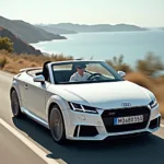 Audi TT Cabrio in Weiß auf der Straße