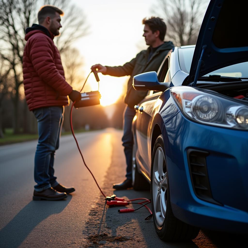 Autobatterie laden am Wochenende nach Panne