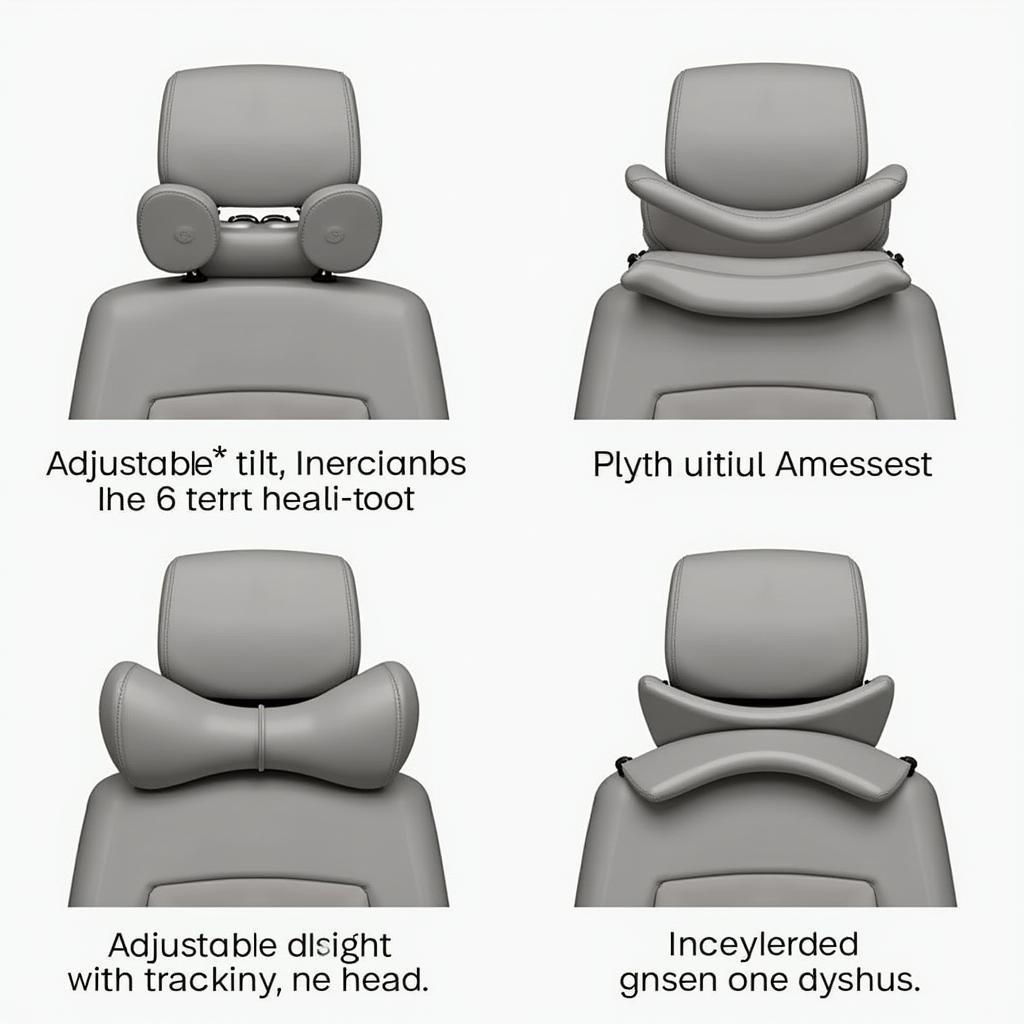 Verschillende types auto hoofdsteunen