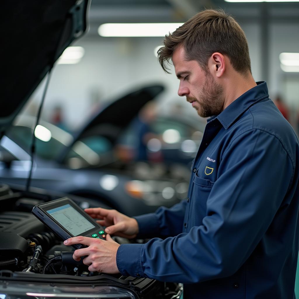 Autowerkstatt: Motorinspektion