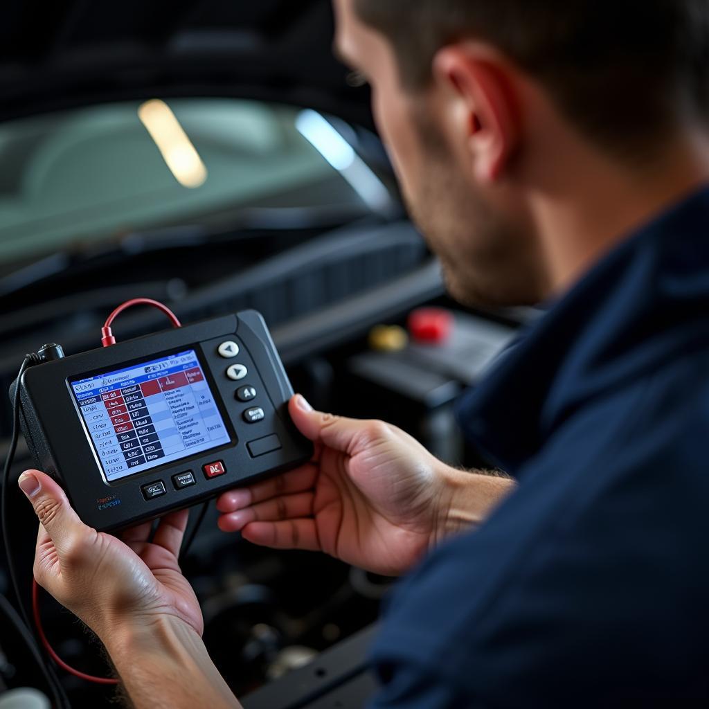 Autobatterie Test mit professionellem Gerät