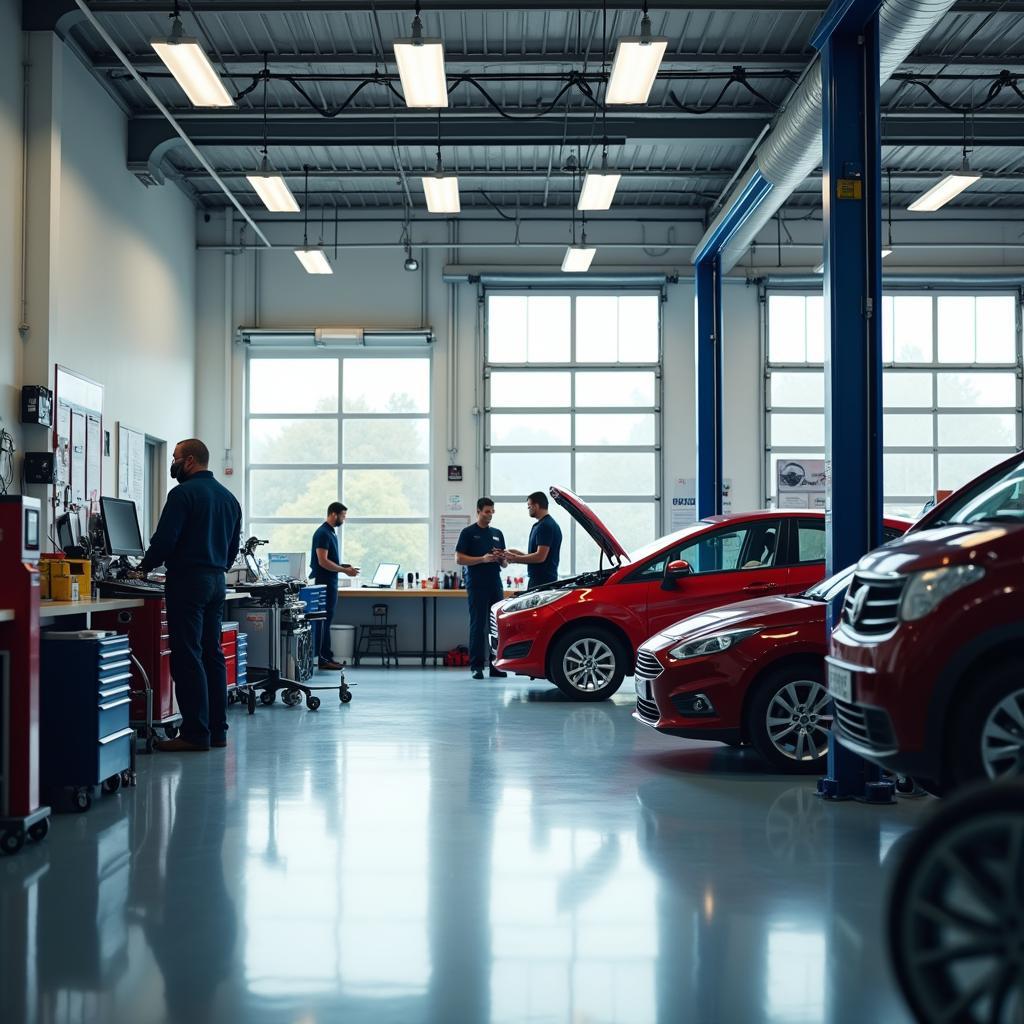 Moderne Werkstatt im Autohaus Maier Gerlingen