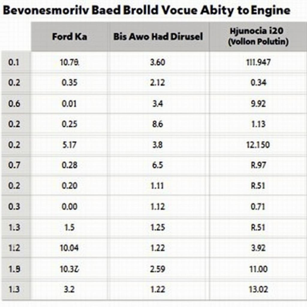 Automodelle und empfohlene Motoröl-Viskosität