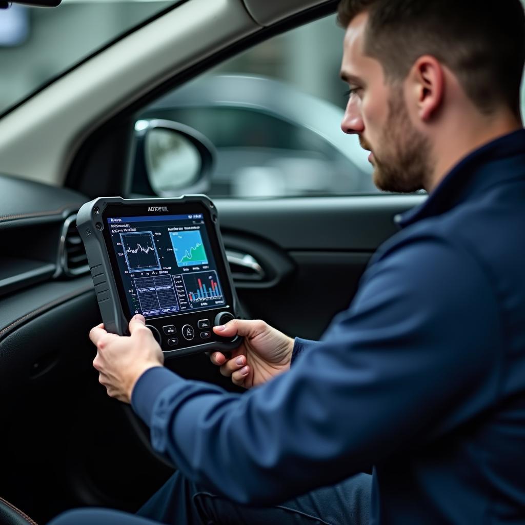 Autoprof verwendet Diagnosegerät für Fehleranalyse