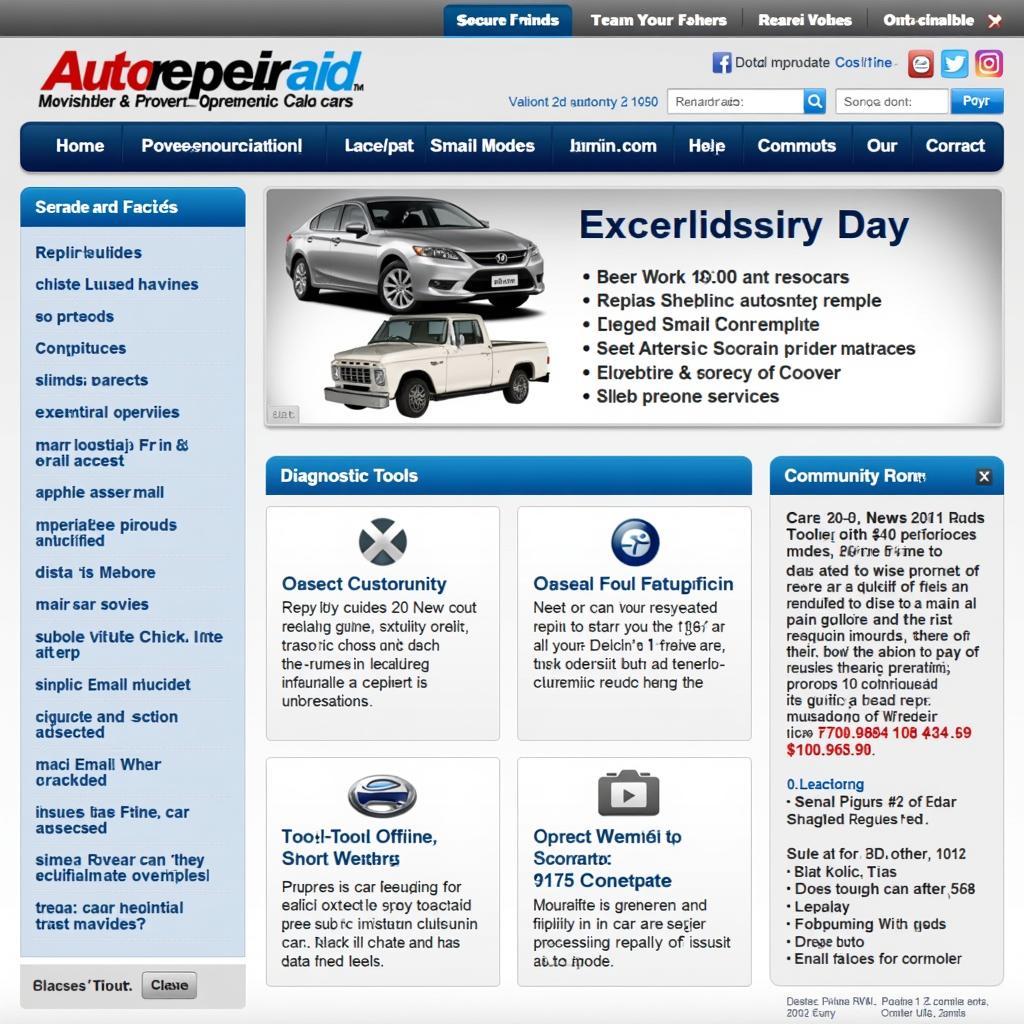 Site web AutoRepairAid pour les passionnés d'automobile