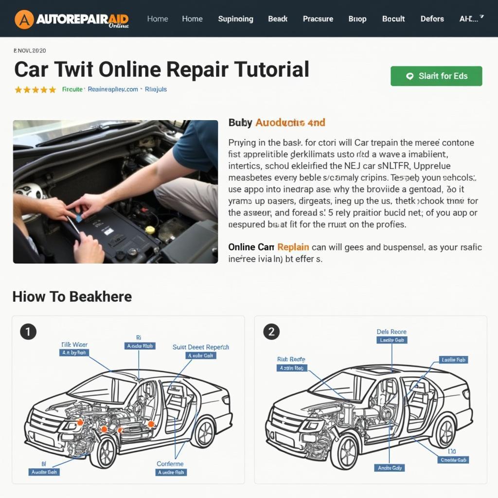 Screenshot eines Online-Tutorials zur Autoreparatur auf autorepairaid.com.