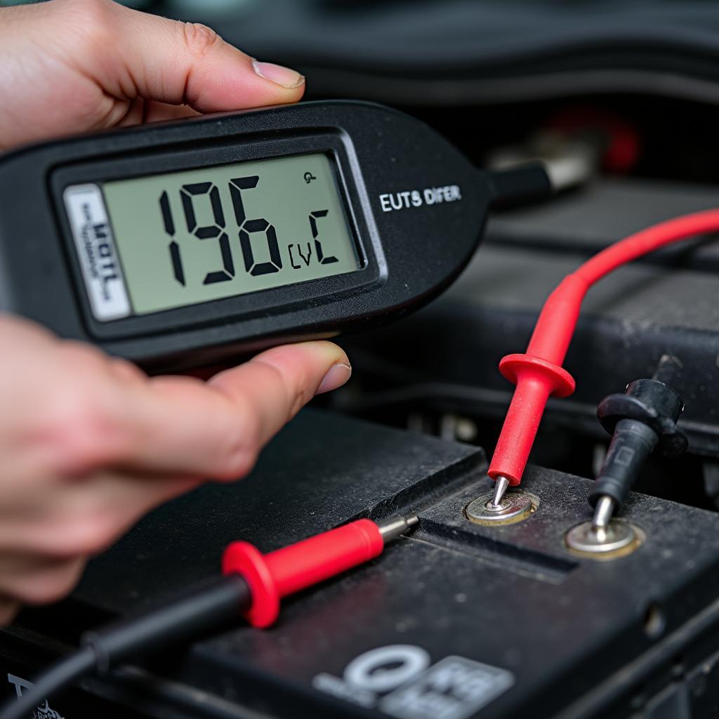 Batteriespannung prüfen mit Multimeter