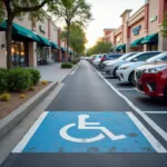 Behindertenparkplatz in einem Einkaufszentrum