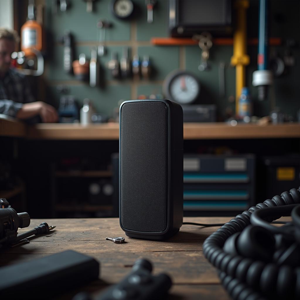 Beoplay A5 in der Autowerkstatt: Optimale Klangqualität für konzentriertes Arbeiten.