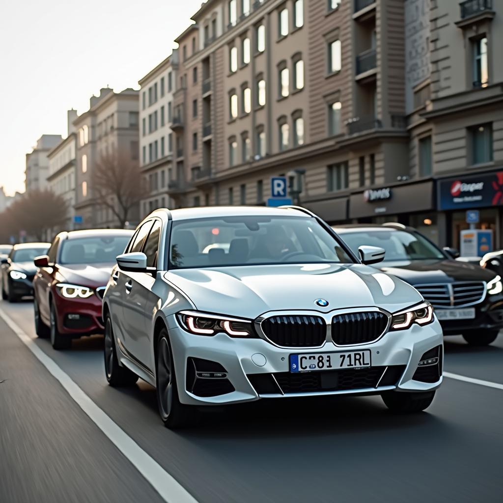 BMW 320e im Stadtverkehr