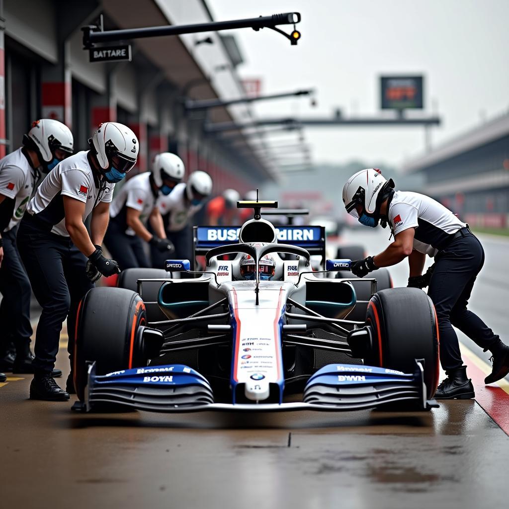 BMW F1 McLaren Team beim Boxenstopp