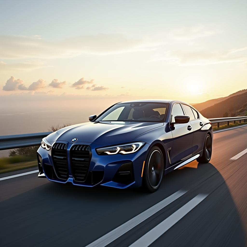 BMW i4 M50 sur la route