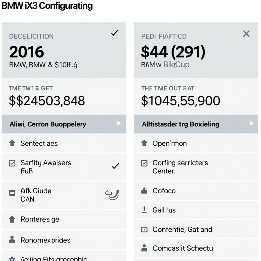 BMW iX3 Konfigurator: Vergleich verschiedener Konfigurationen