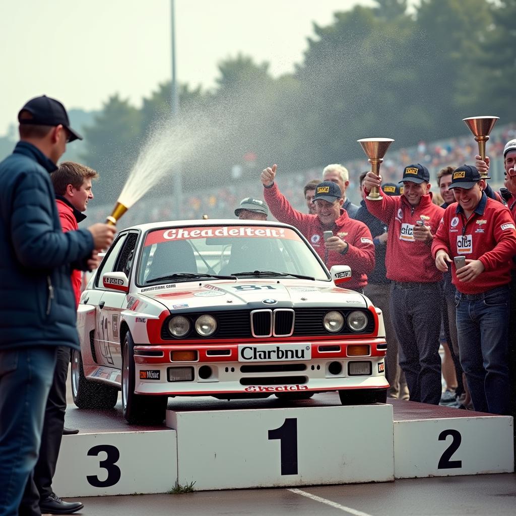 BMW M3 E30 DTM auf dem Siegerpodest