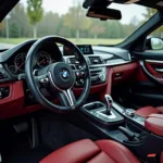 BMW M3 Innenraum: Fahrerorientiertes Cockpit mit hochwertigen Materialien und sportlichem Design.