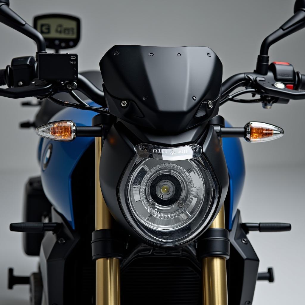 Moderne Technologie im BMW S100XR Cockpit:  LED-Scheinwerfer, Anzeigen und Bedienelemente.