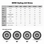 BMW Styling 225 Felgen in verschiedenen Größen - Technische Daten und Übersicht