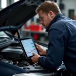 BMW Tablet Halterung in der Werkstatt bei Reparatur