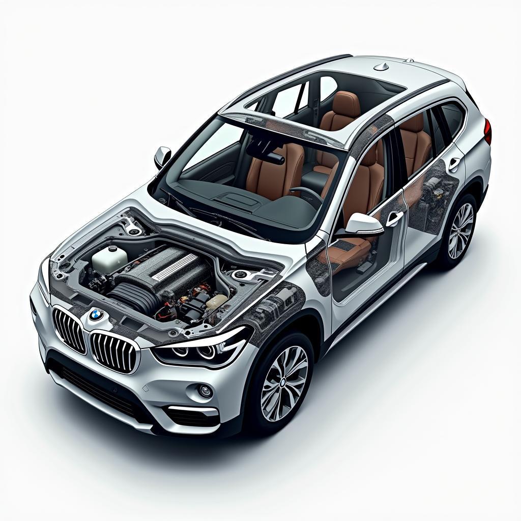 BMW X1 Motorraum: Komponenten und Wartung